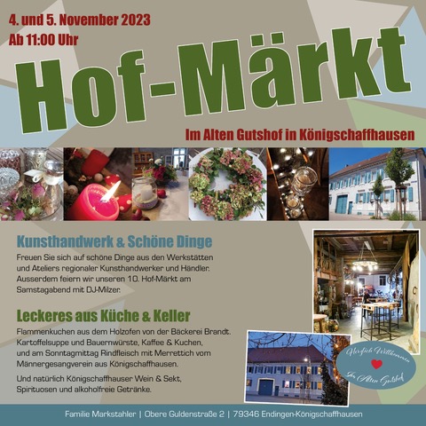 Hof-Märkt in Königschaffhausen 04. & 05. November 2023